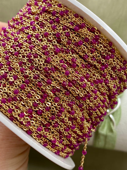 Fuchsia Purple Enamel Chain - Dot Cable - E5 (Discontinued)