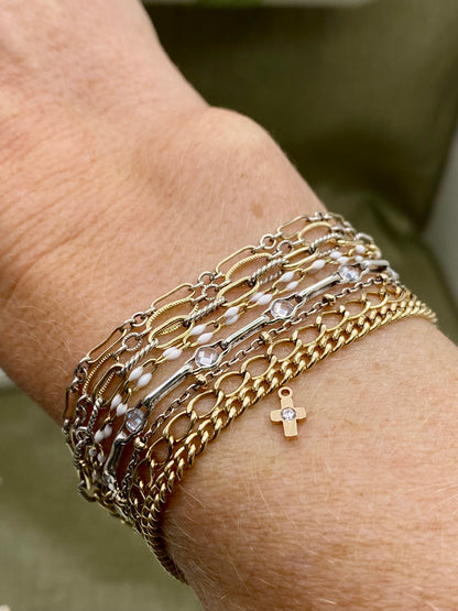 Tiny Cross Charm CZ - 2 Pack - L71