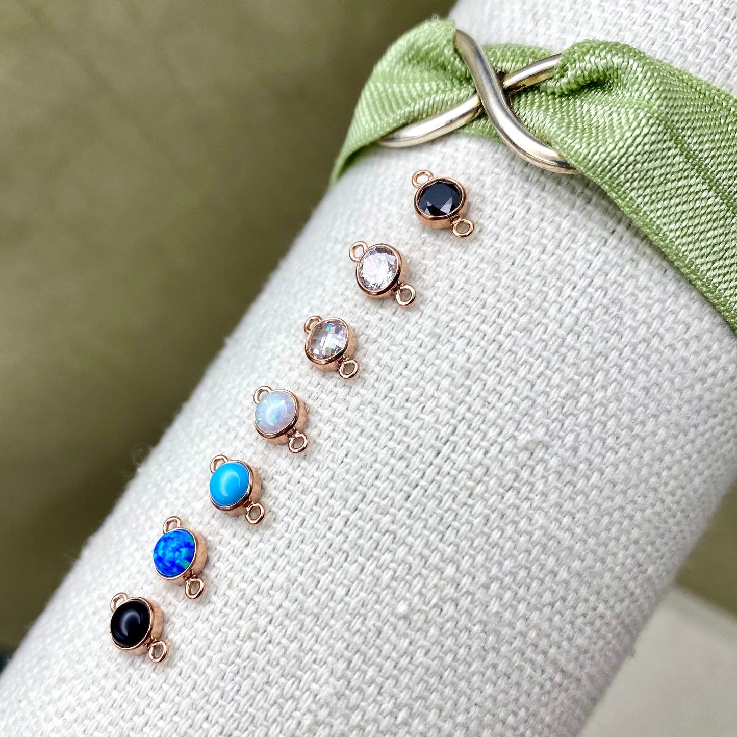 4mm Rose Gold Filled CZ Connector - 3 Pack/7 Pack - S14