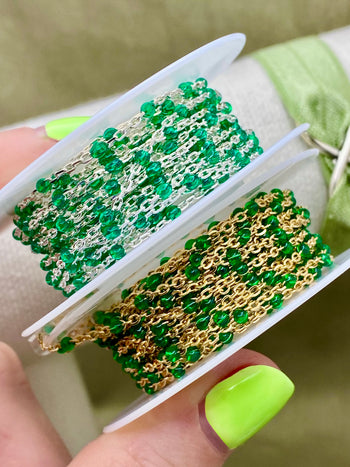 Emerald Green Enamel Chain - Dot Enamel E25