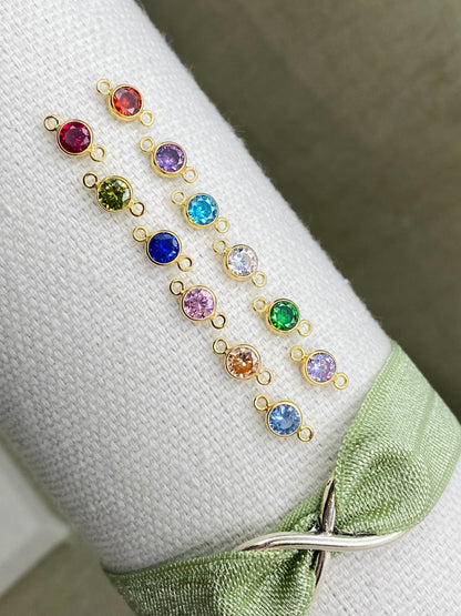 Flatback Birthstone Connectors 4mm - Gold Filled - B46G - Luxe Colors