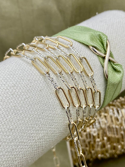 Huge Elongated Mixed Metal Paperclip Chain 4.40mm x 11.40mm - C50