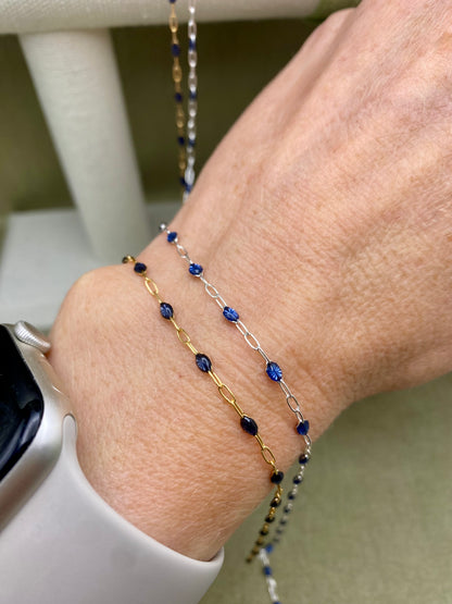 Cobalt Blue Enamel Chain - Sunburst - E26