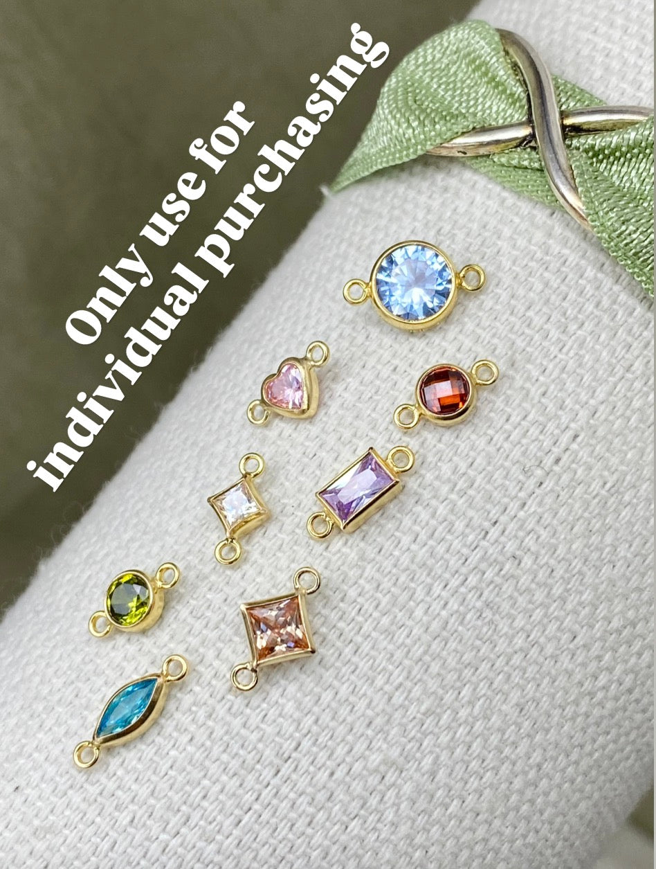 Gold Filled INDIVIDUAL Birthstone Connectors - All Shapes - Luxe Colors