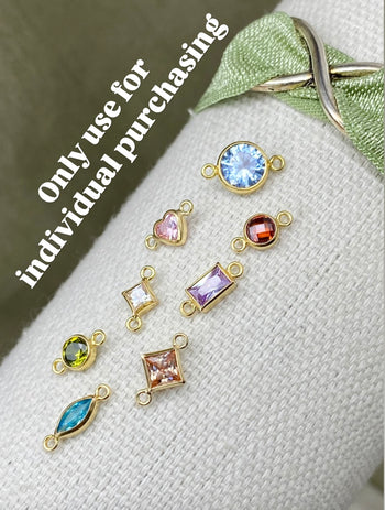 Sterling Silver Individual Birthstone Connectors - All Shapes - Luxe Colors
