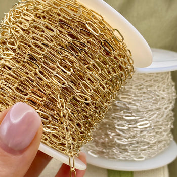 Flat Paperclip Chain 3x7.5mm - C42