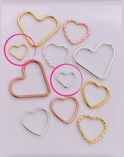 Mini Heart Connectors 7.3mm - 5 Pack - F41
