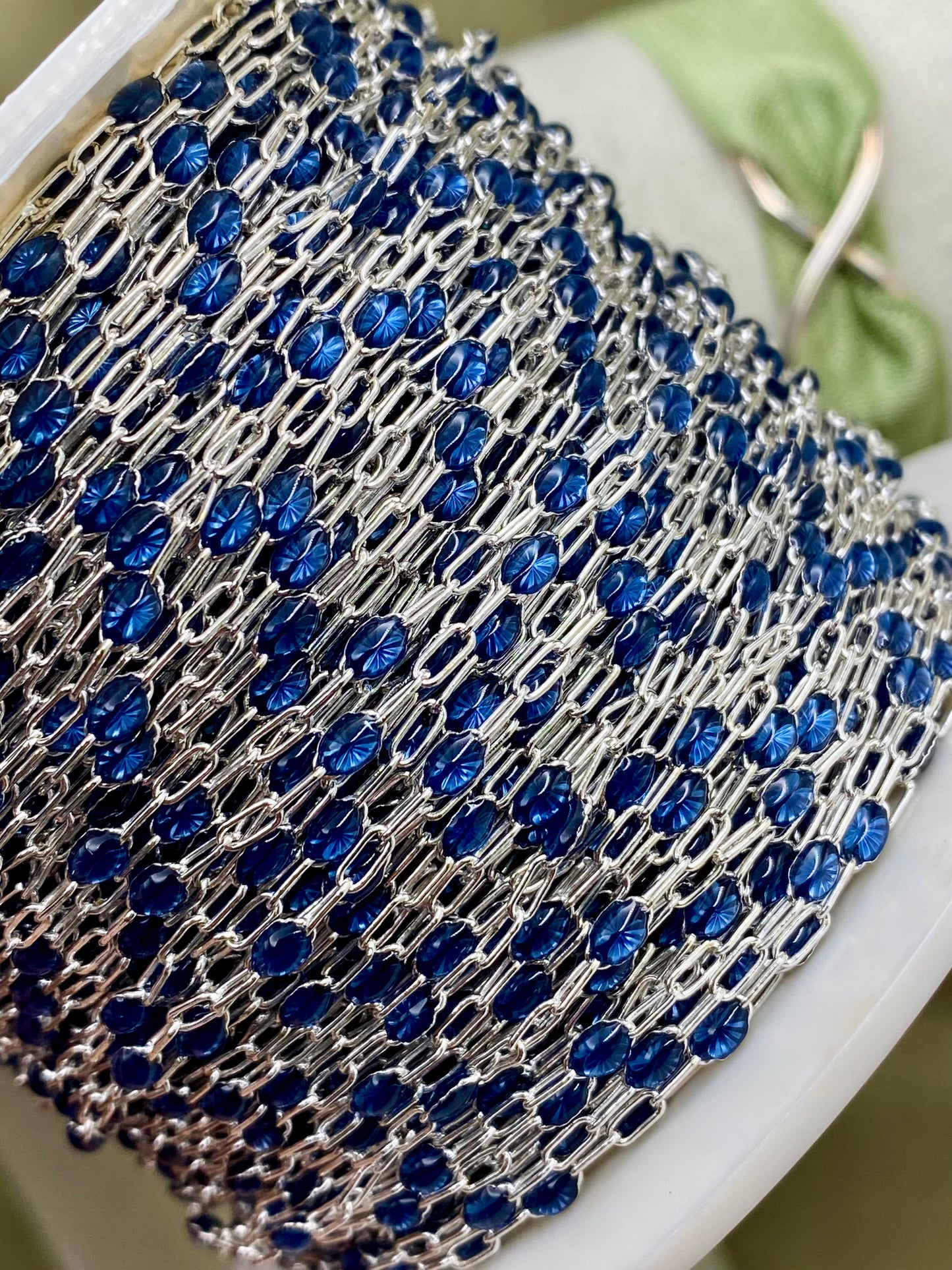 Cobalt Blue Enamel Chain - Sunburst - E26