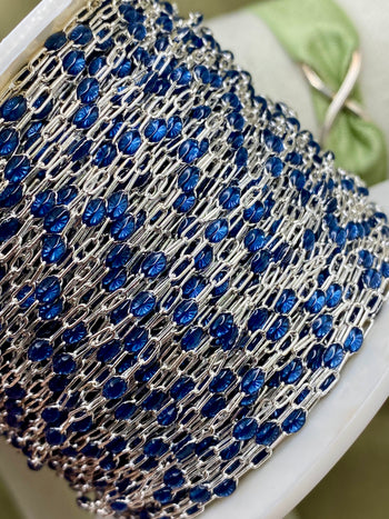 Cobalt Blue Enamel Chain - Sunburst - E26
