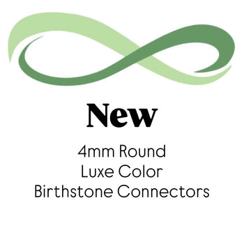 4mm Birthstone Connectors Round - Sterling Silver - B41S - Luxe Colors