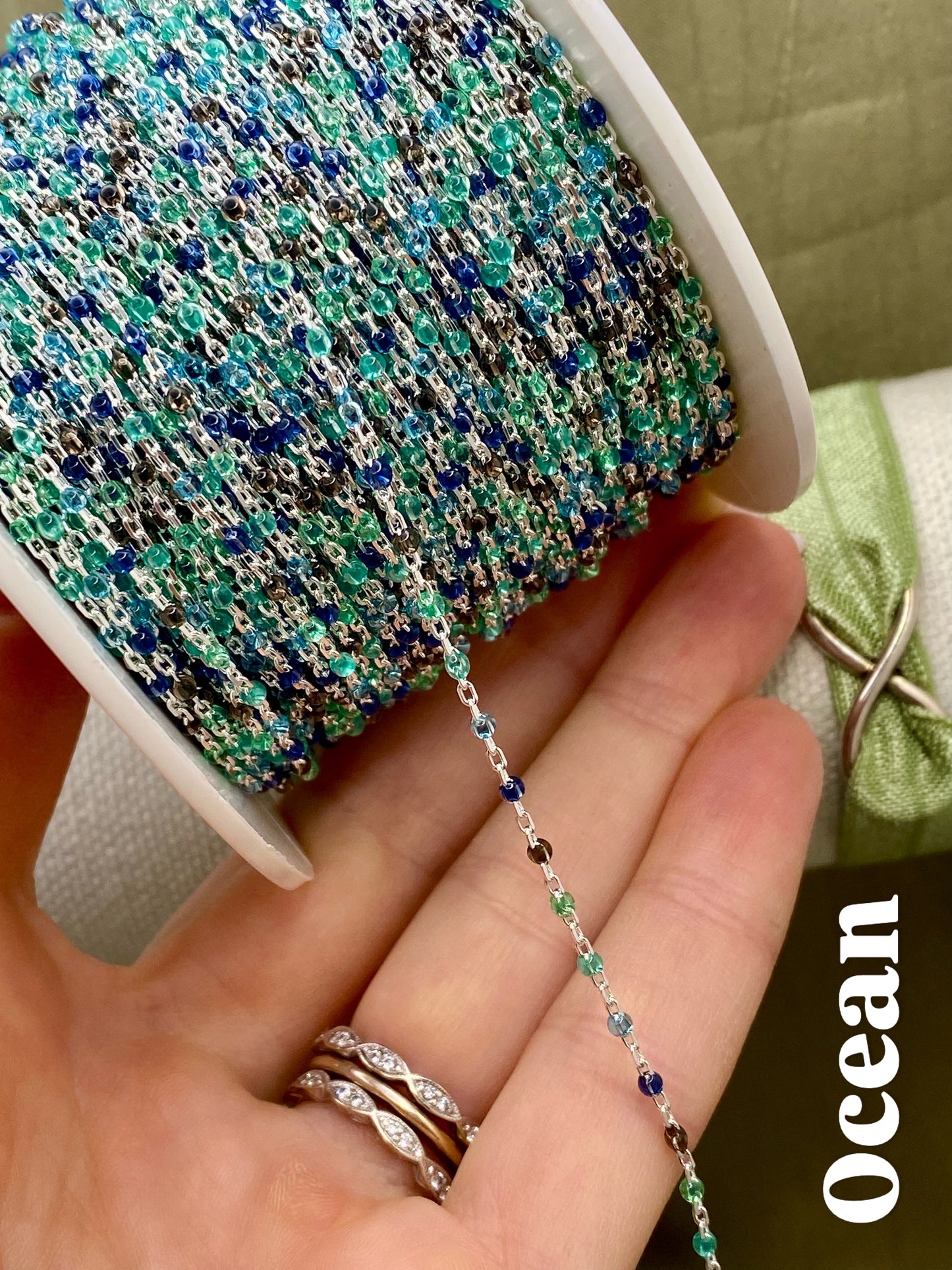 Ocean Enamel Chain - Dot Cable - E21