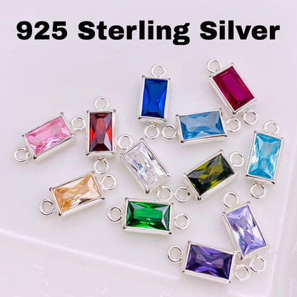 Luxe Baguette Rectangle Birthstone Connectors - Gold Filled - B42G - Luxe Colors