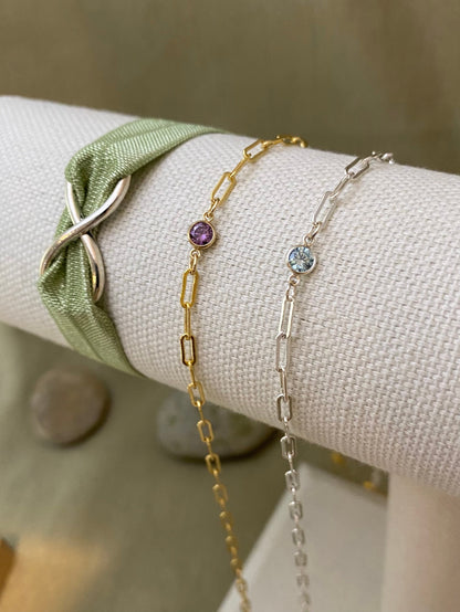 4mm Birthstone Connectors Round - Rose Gold Filled - B2R