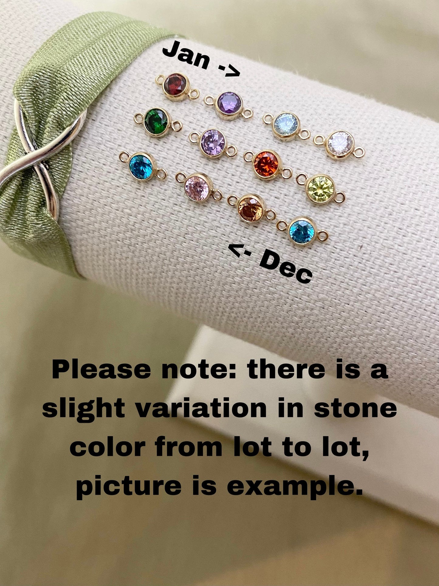 3mm Birthstone Connectors - Gold Filled - B1G