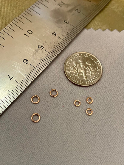 22 gauge 2.8mm & 3.8mm Rose Gold Filled Jumprings - J5 & J7