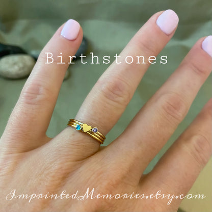 Size 7 Rings - Heart or Birthstone - R7