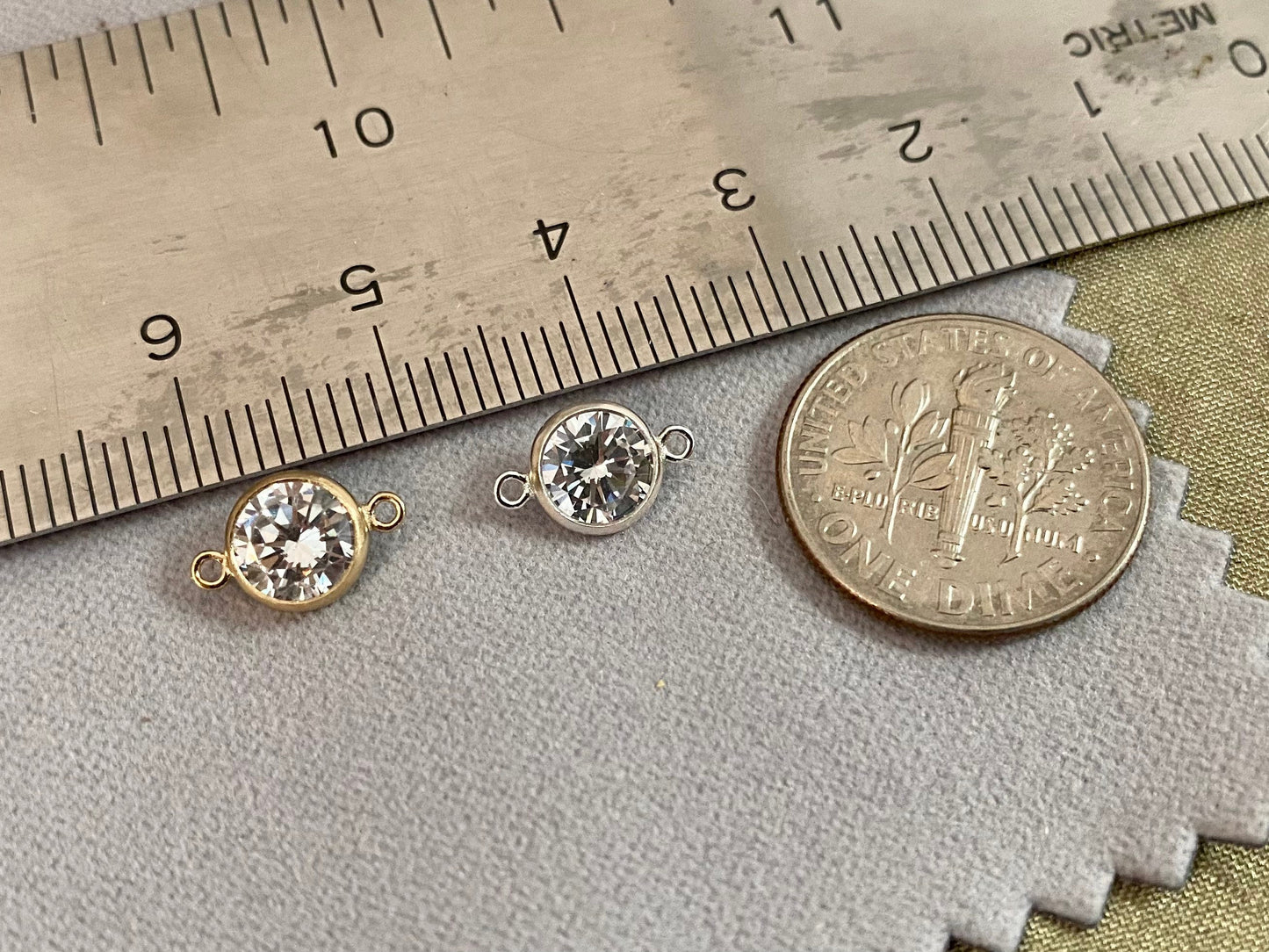 6mm Birthstone Connectors - Sterling Silver - B3S