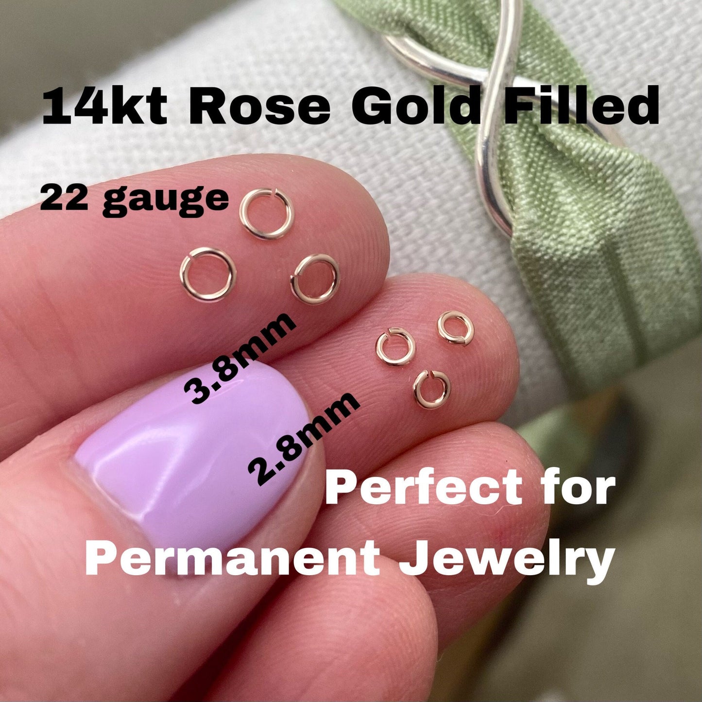 22 gauge 2.8mm & 3.8mm Rose Gold Filled Jumprings - J5 & J7