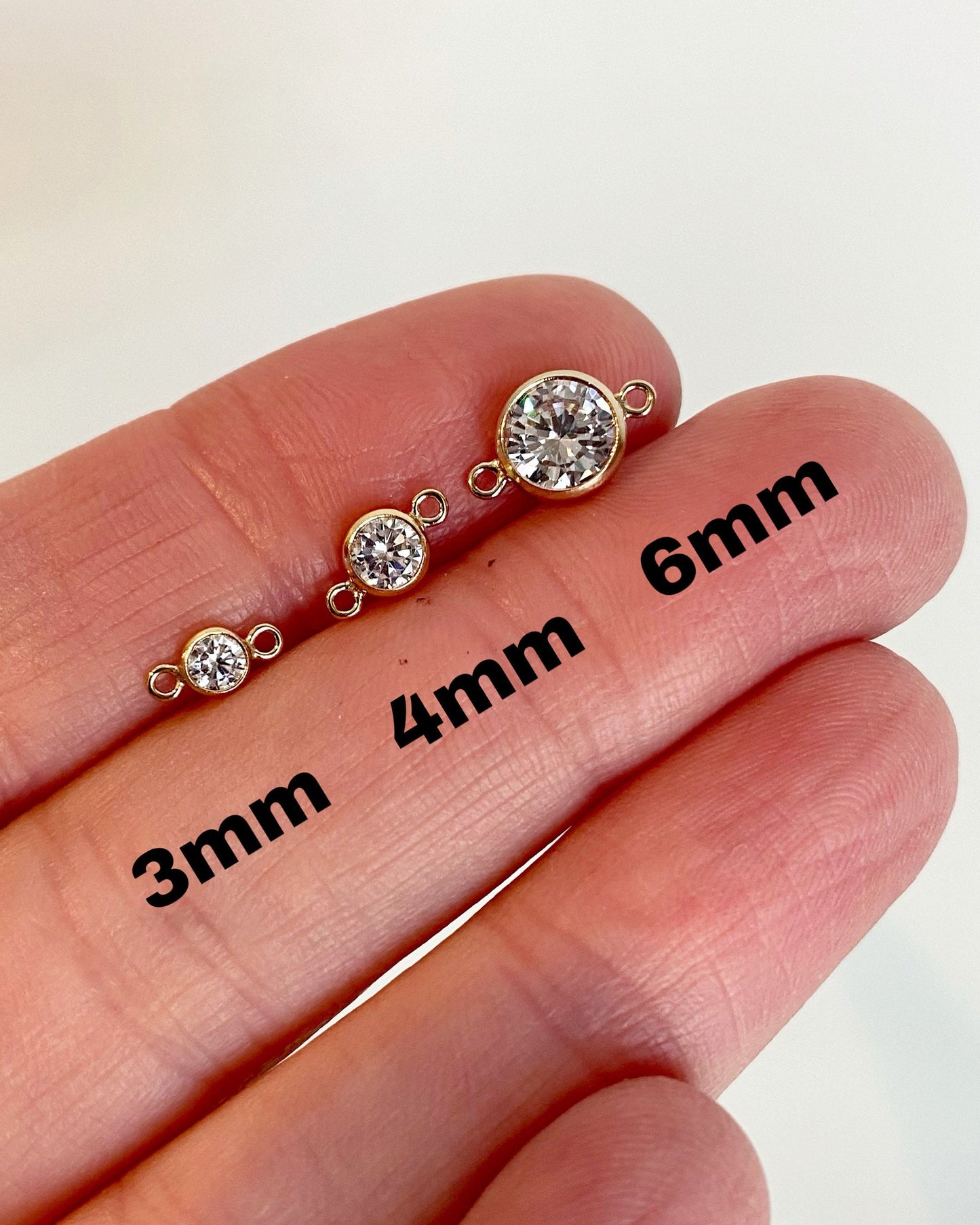 3mm Birthstone Connectors - Gold Filled - B1G