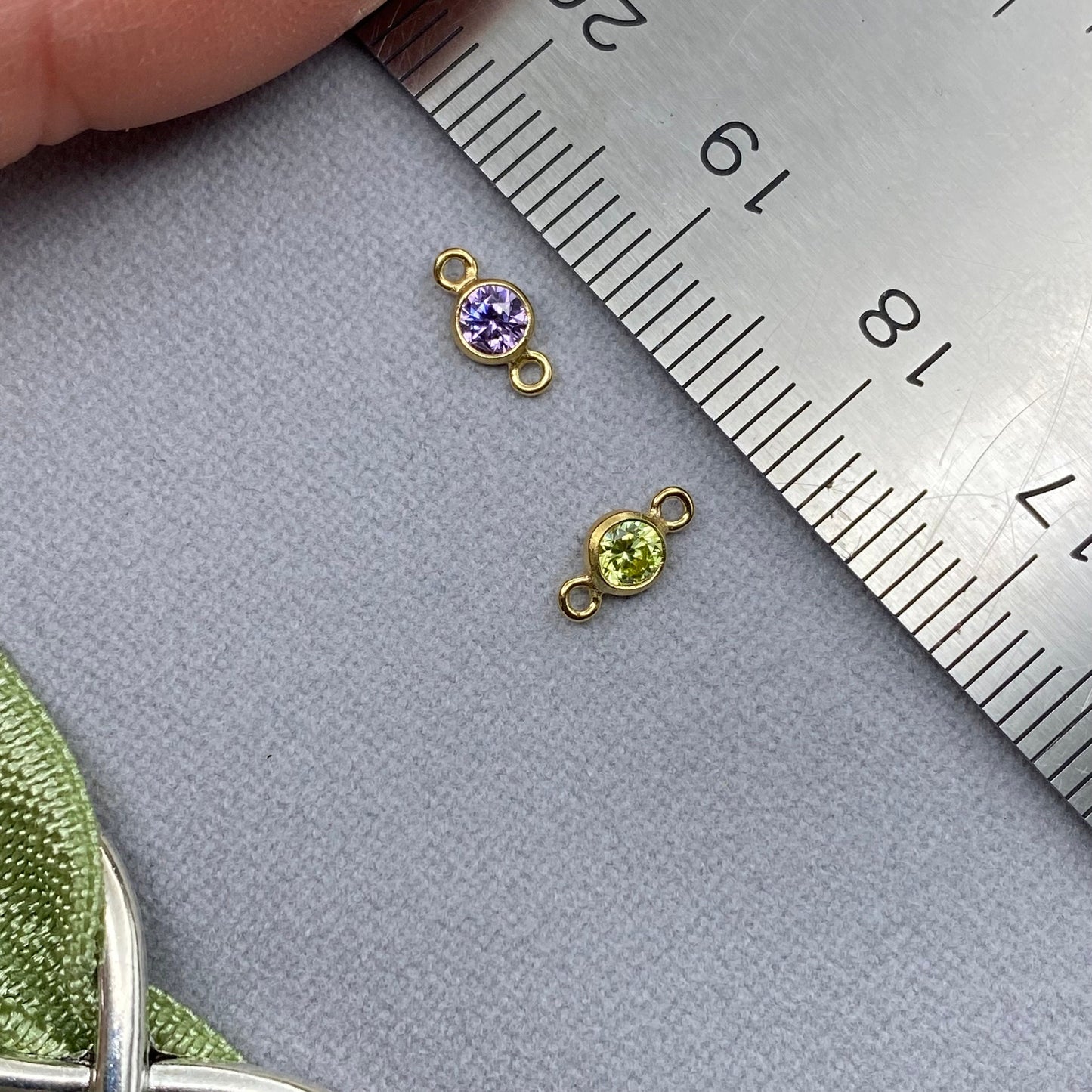 3mm Birthstone Connectors - Gold Filled - B1G