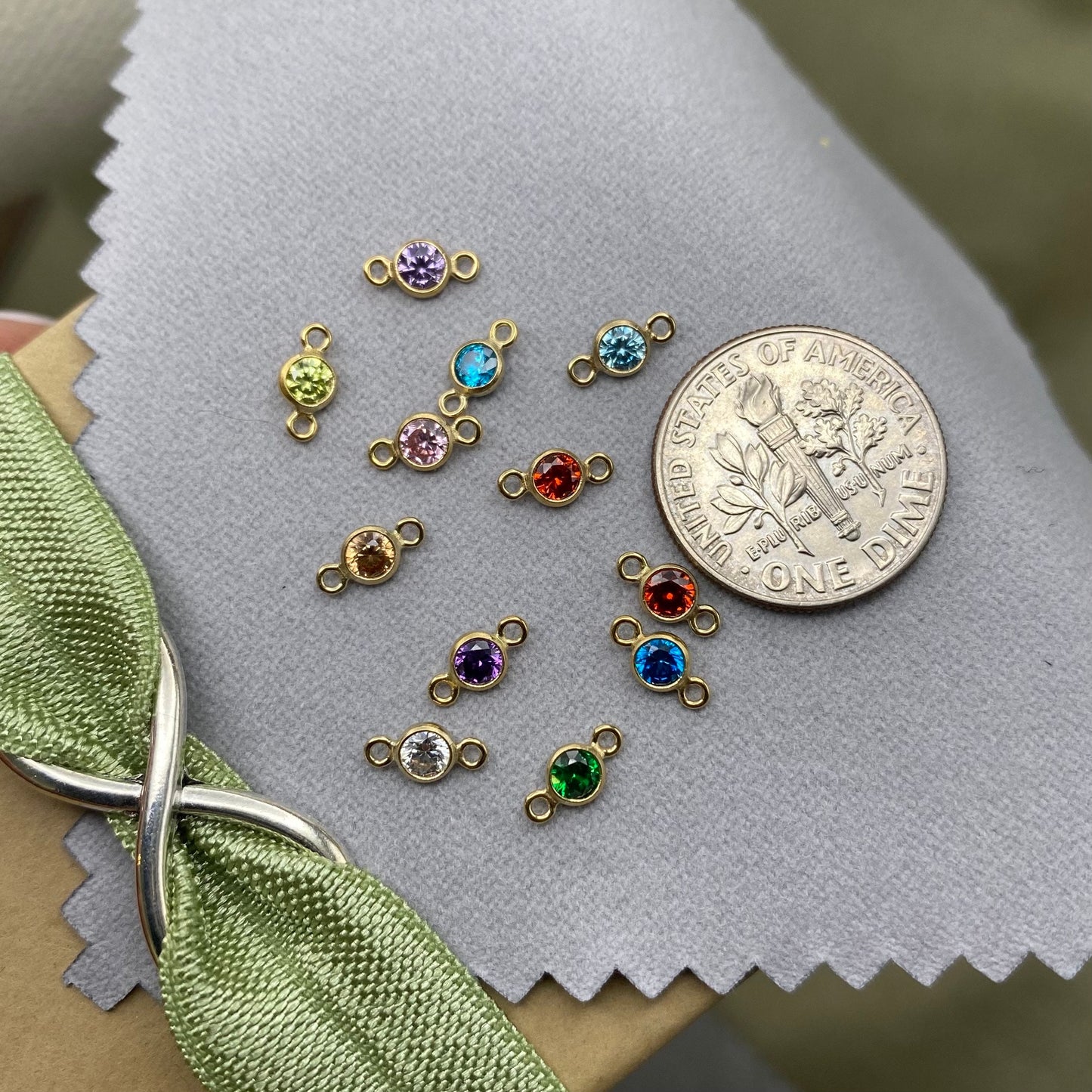 3mm Birthstone Connectors - Gold Filled - B1G