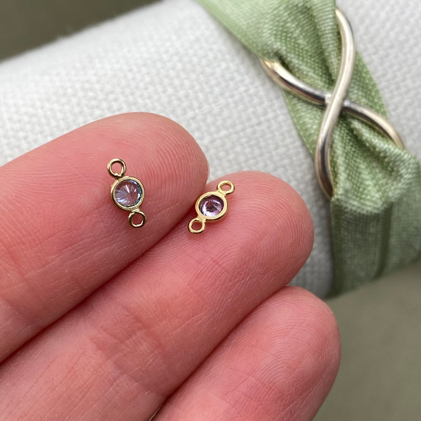 3mm Birthstone Connectors - Gold Filled - B1G