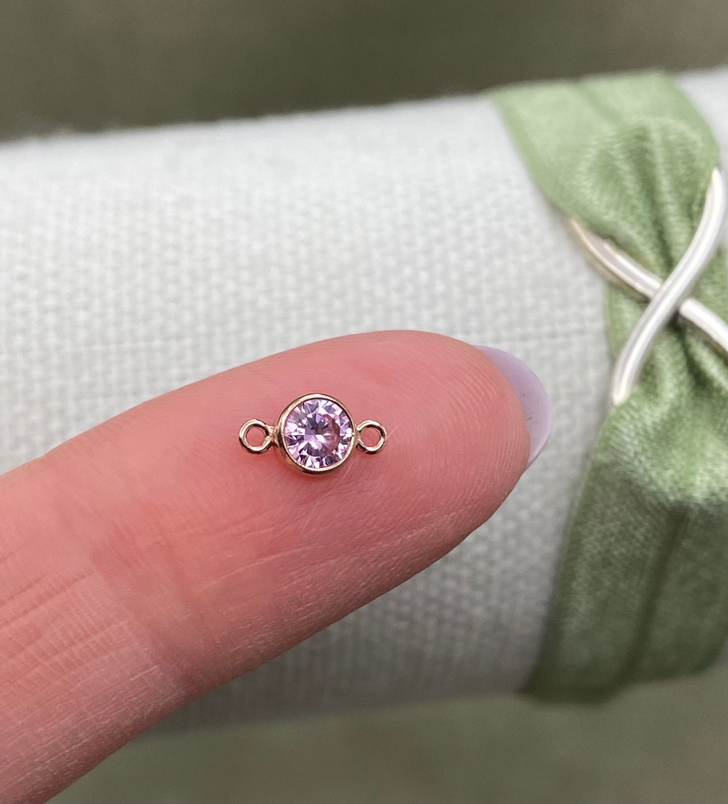 4mm Birthstone Connectors Round - Rose Gold Filled - B2R