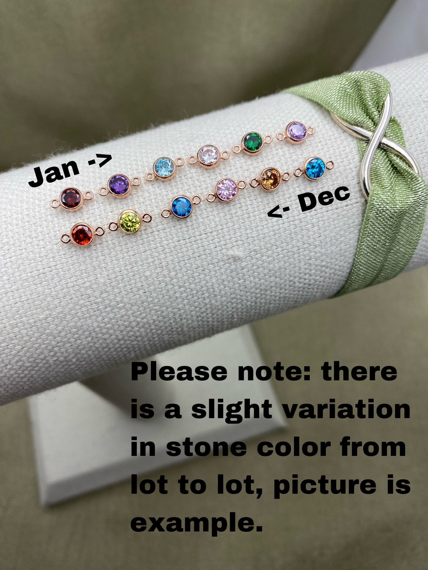 4mm Birthstone Connectors Round - Rose Gold Filled - B2R