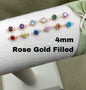 4mm Birthstone Connectors Round - Rose Gold Filled - B2R