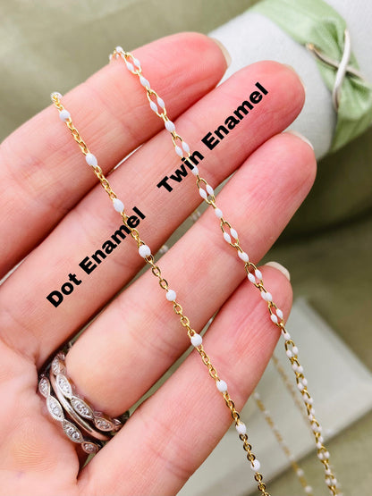 Rainbow Enamel Chain - Dot Cable - E19