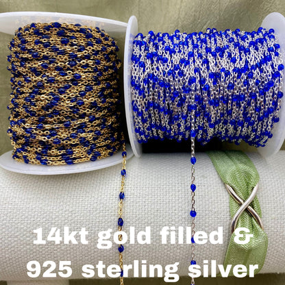 Sapphire Blue Enamel Chain - Dot Cable - E7