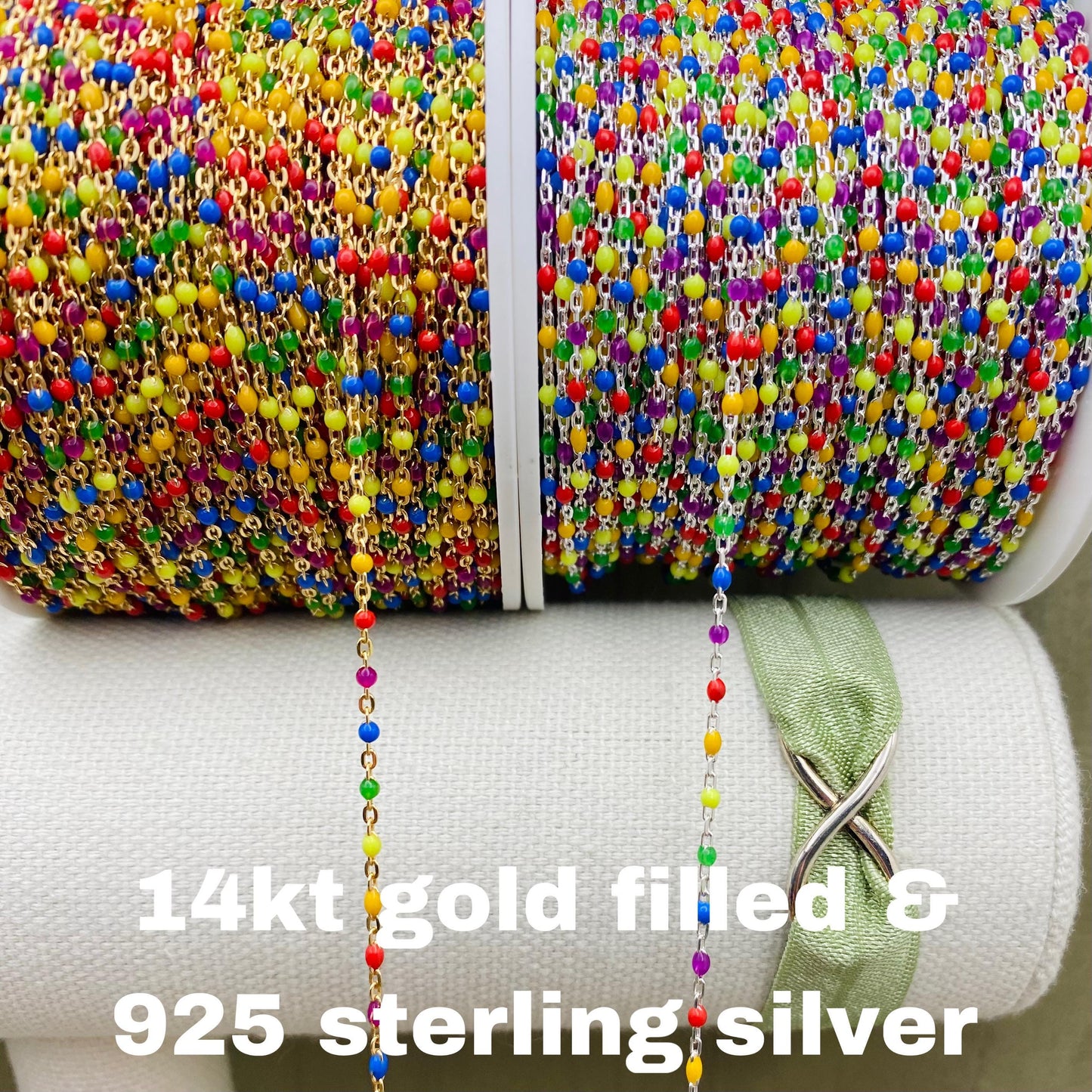 Rainbow Enamel Chain - Dot Cable - E19