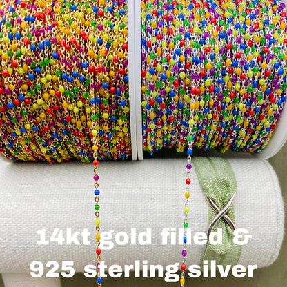 Rainbow Enamel Chain - Dot Cable - E19