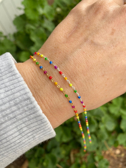 Rainbow Enamel Chain - Dot Cable - E19