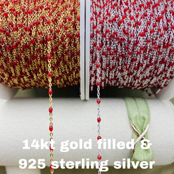 Red Enamel Chain - Dot Cable - E6