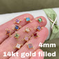 Diamond 4mm Birthstone Connectors - Gold Filled - B33