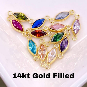 Marquise Birthstone Connectors - Gold Filled - B34G