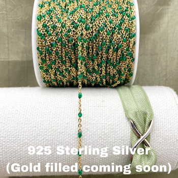 Emerald Green Enamel Chain - Dot Enamel E25