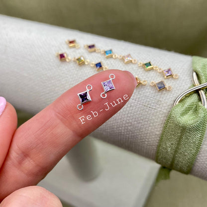 Marquise Birthstone Connectors - Sterling Silver - B34S
