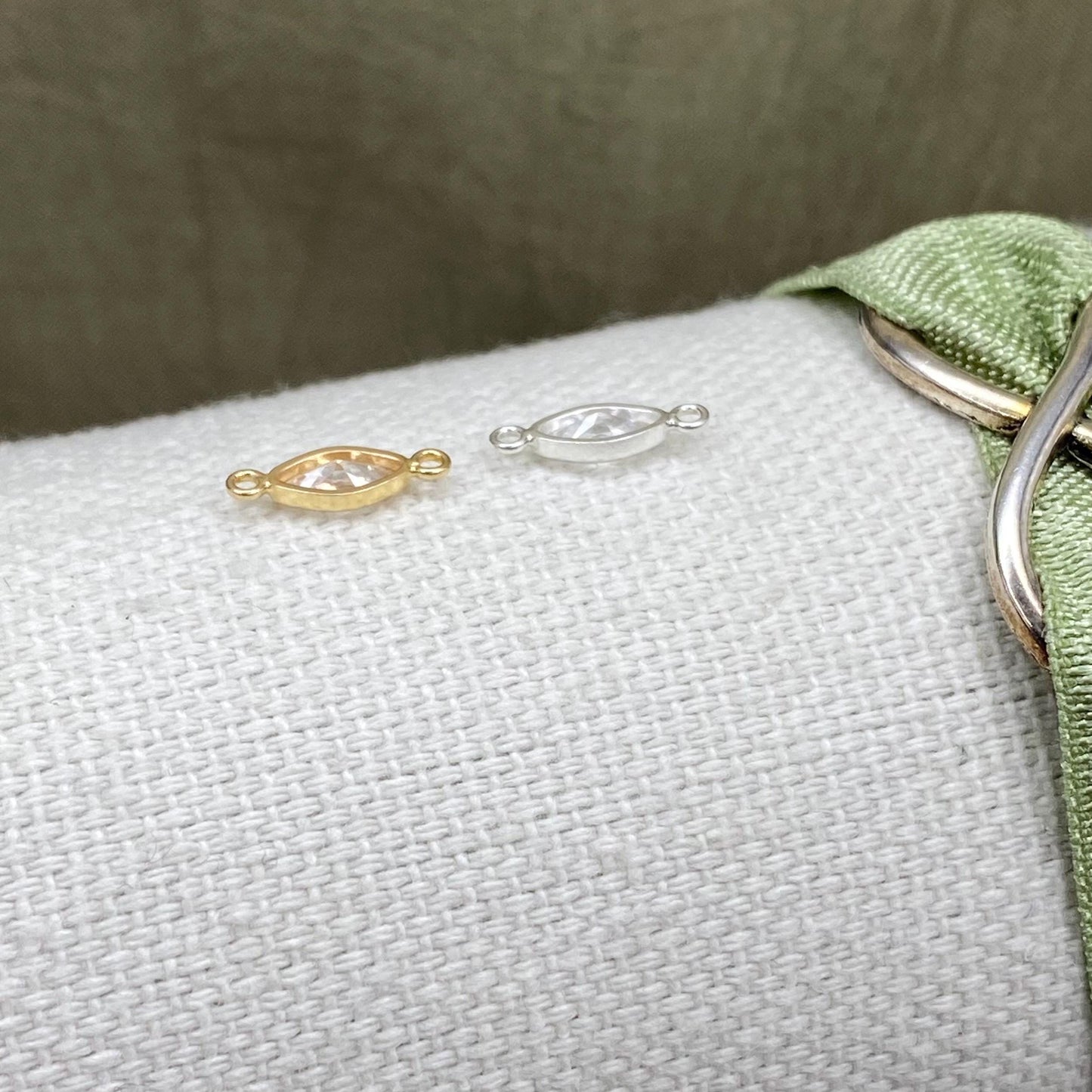 Marquise Birthstone Connectors - Sterling Silver - B34S