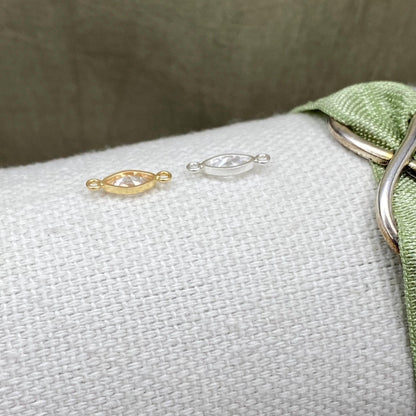 Marquise Birthstone Connectors - Sterling Silver - B34S