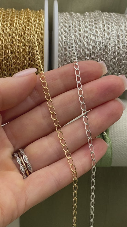 Wide Oval Curb Chain 3.2mm - C45