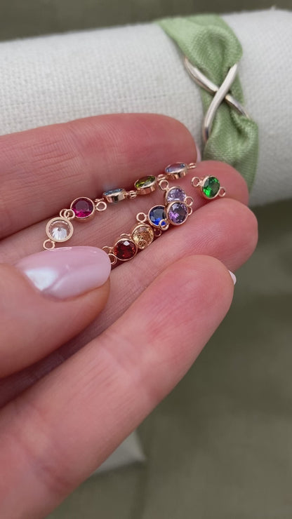 Luxe 4mm Birthstone Connectors Round - ROSE Gold Filled - 3 Pack/12 Pack - B41R - Luxe Colors