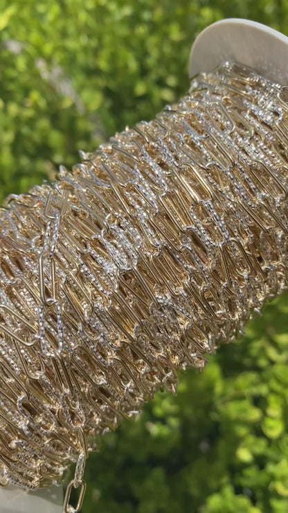 Huge Elongated Mixed Metal Paperclip Chain 4.40mm x 11.40mm - C50