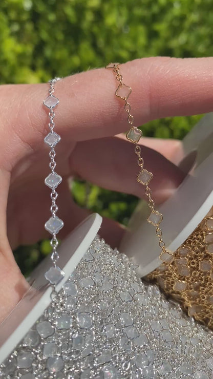 Opal Glitter Enamel Chain - 5:1 Clover - E31